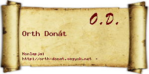 Orth Donát névjegykártya